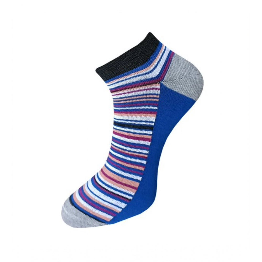 3_Pair Set Unisex Casual Cotton Striped Ankle Length Socks (Mu