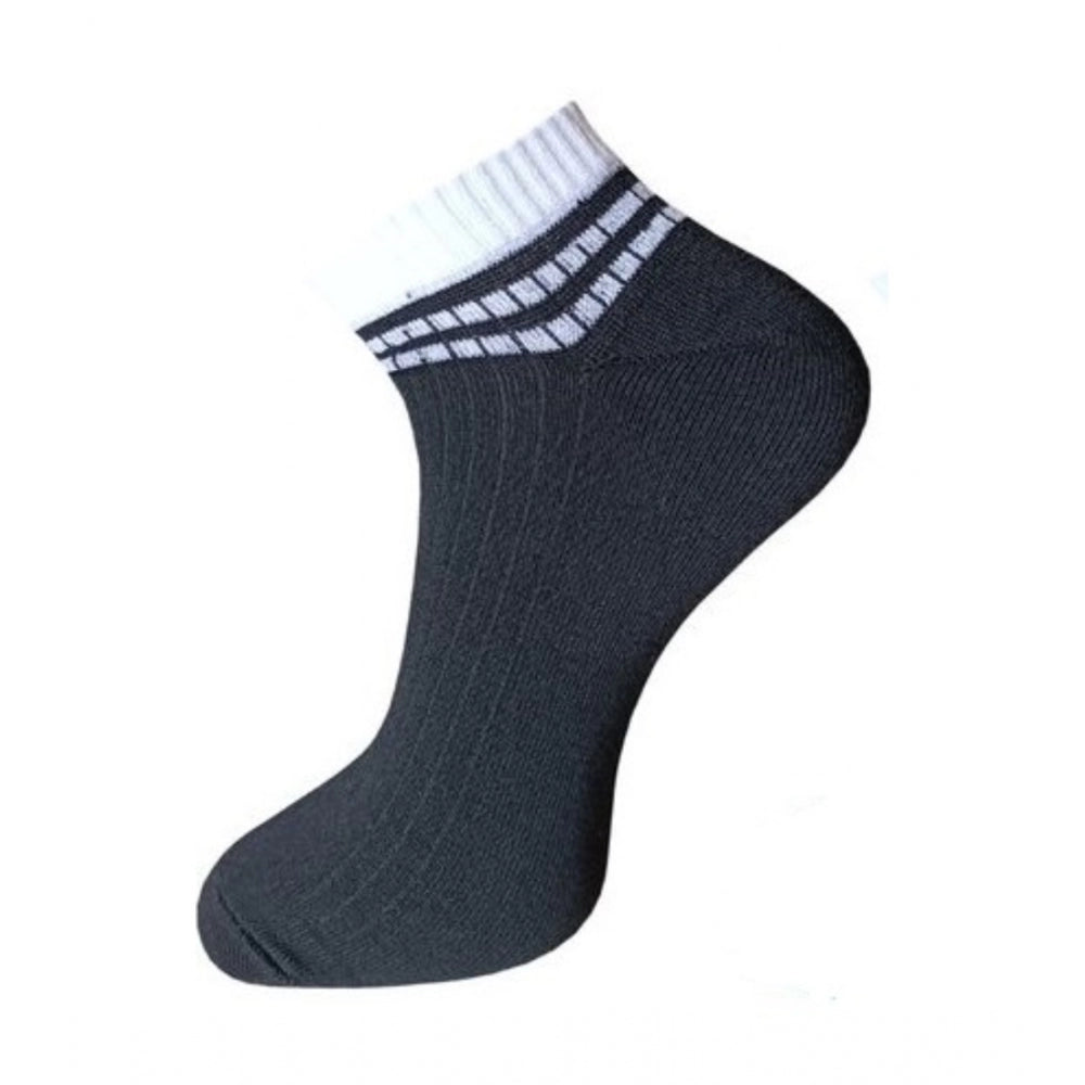 3_Pair Set Unisex Casual Cotton Striped Ankle Length Socks (Mu