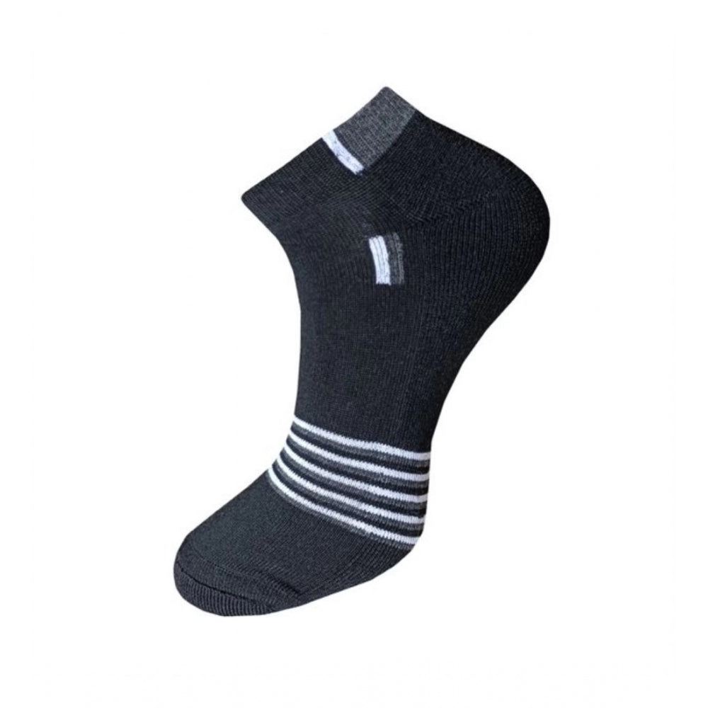 3_Pair Set Unisex Casual Cotton Striped Ankle Length Socks (Mu