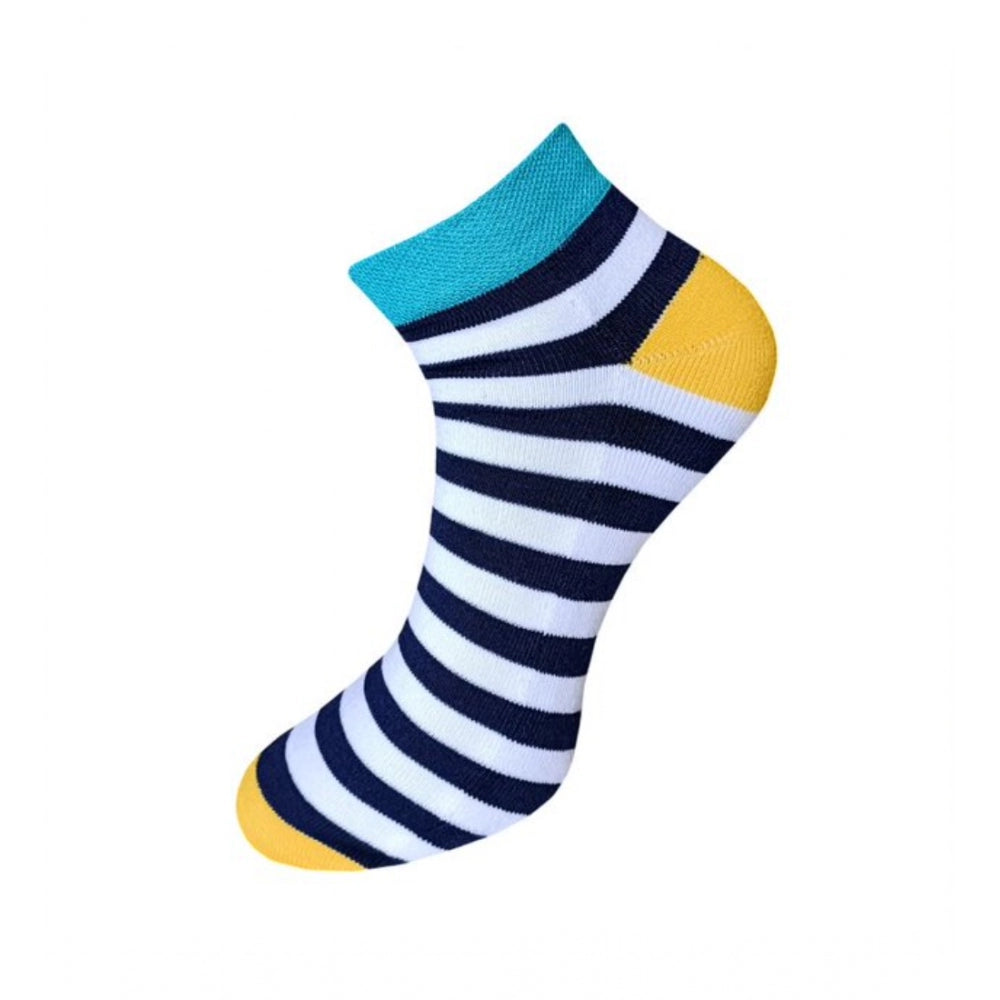 3_Pair Set Unisex Casual Cotton Striped Ankle Length Socks (Mu