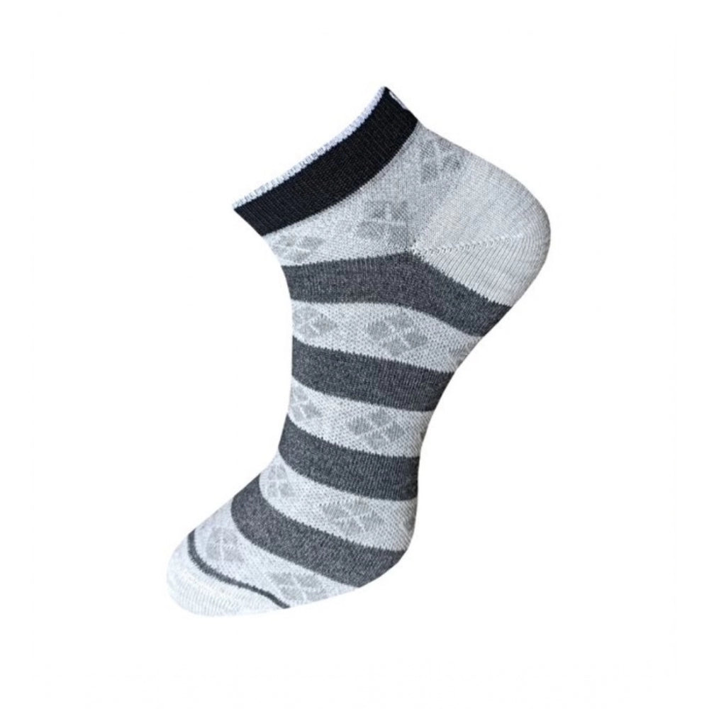 3_Pair Set Unisex Casual Cotton Printed Ankle Length Socks (Mu