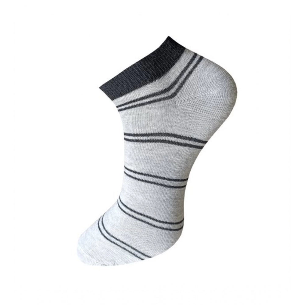 3_Pair Set Unisex Casual Cotton Striped Ankle Length Socks (Mu