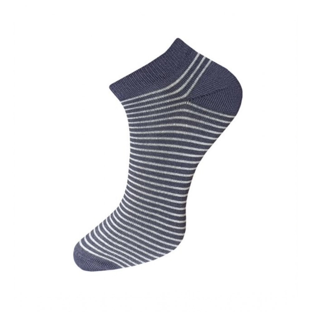 3_Pair Set Unisex Casual Cotton Striped Ankle Length Socks (Mu