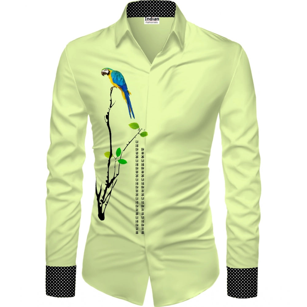 Men'S Casual Floral Printed Cotton Blend Unstitched Shirt Fabr