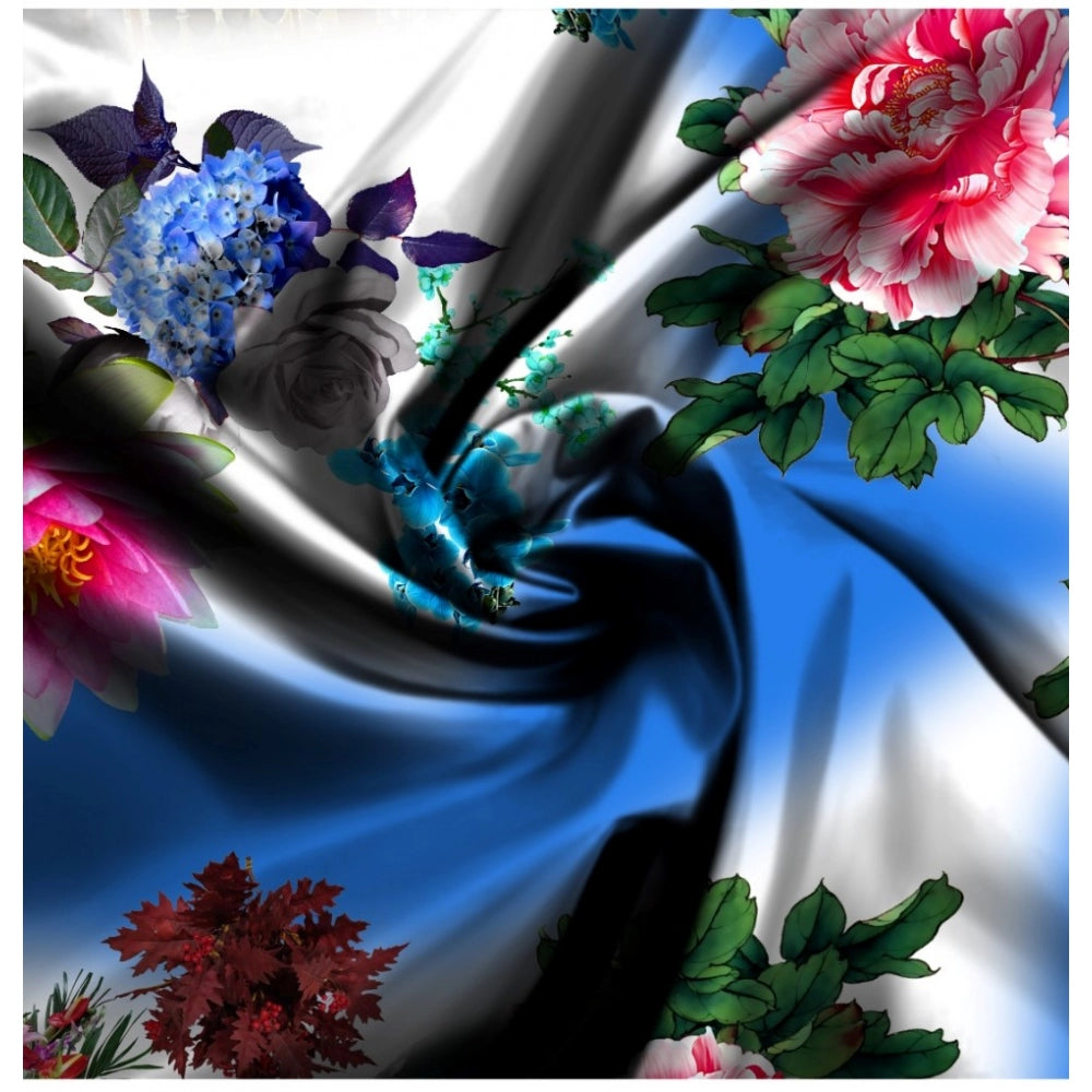 Men'S Casual Floral Printed Cotton Blend Unstitched Shirt Fabr