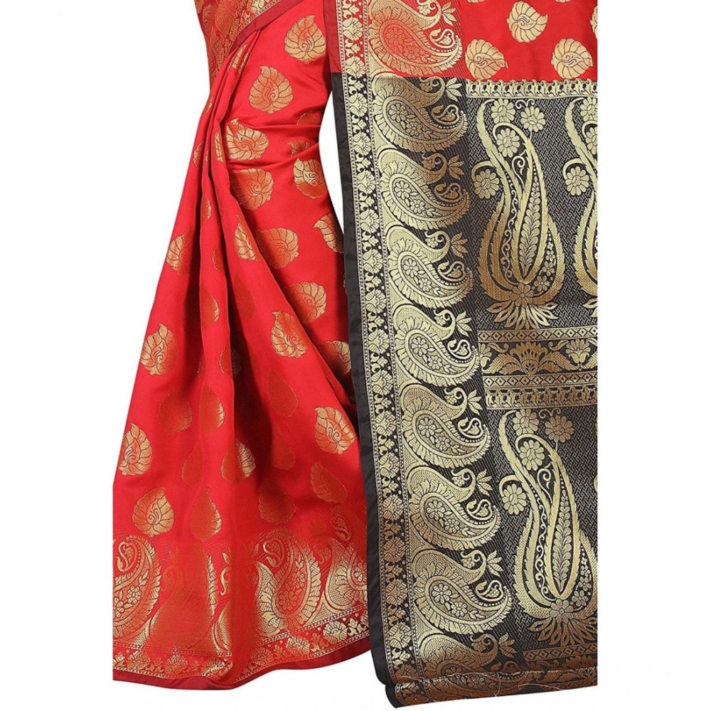 Women'S Jacquard Woven Saree With Unstitched Blouse 5.5Mtr (Re