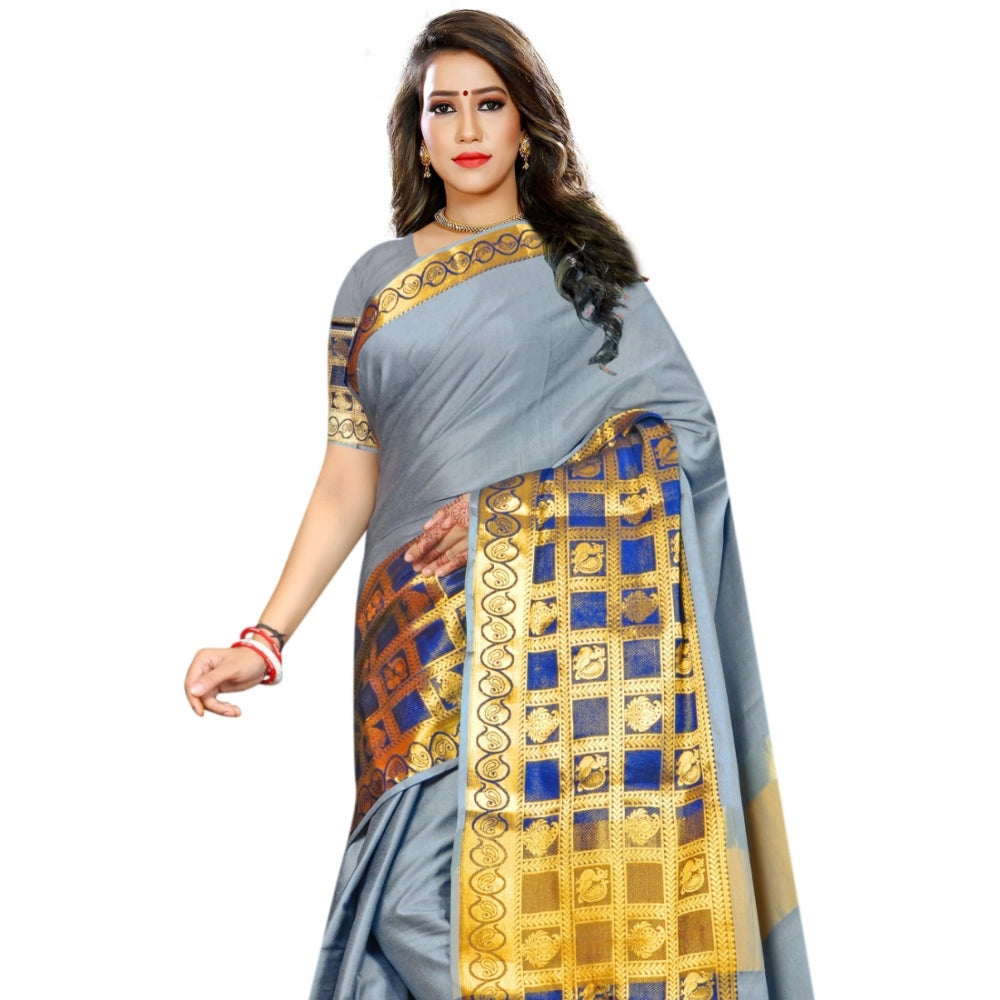 Women'S Jacquard Woven Saree With Unstitched Blouse 5.5Mtr (Li