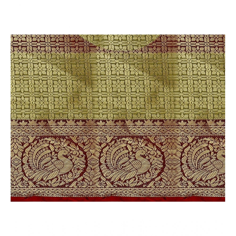 Women'S Jacquard Woven Saree With Unstitched Blouse 5.5Mtr (Mu