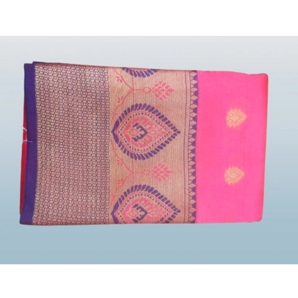 Women'S Silk Blend Woven Saree With Unstitched Blouse 5.5Mtr (
