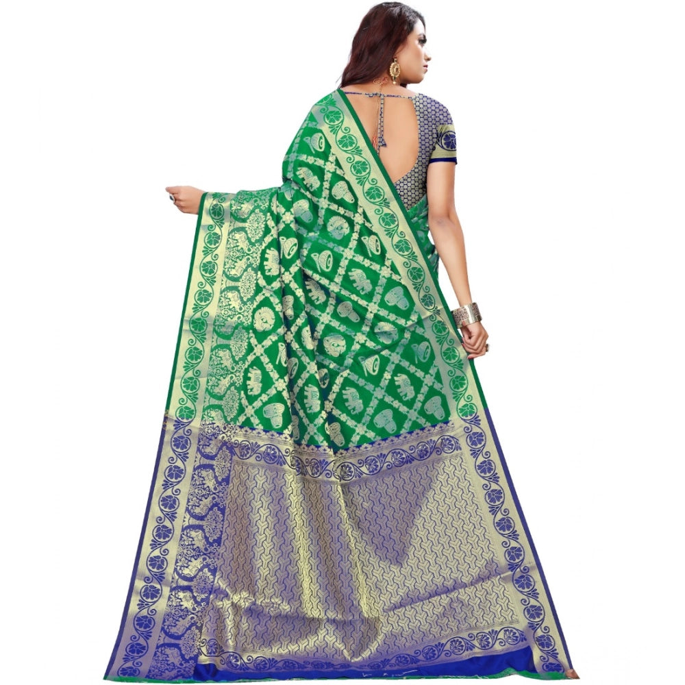 Women'S Jacquard Woven Saree With Unstitched Blouse 5.5Mtr (Gr