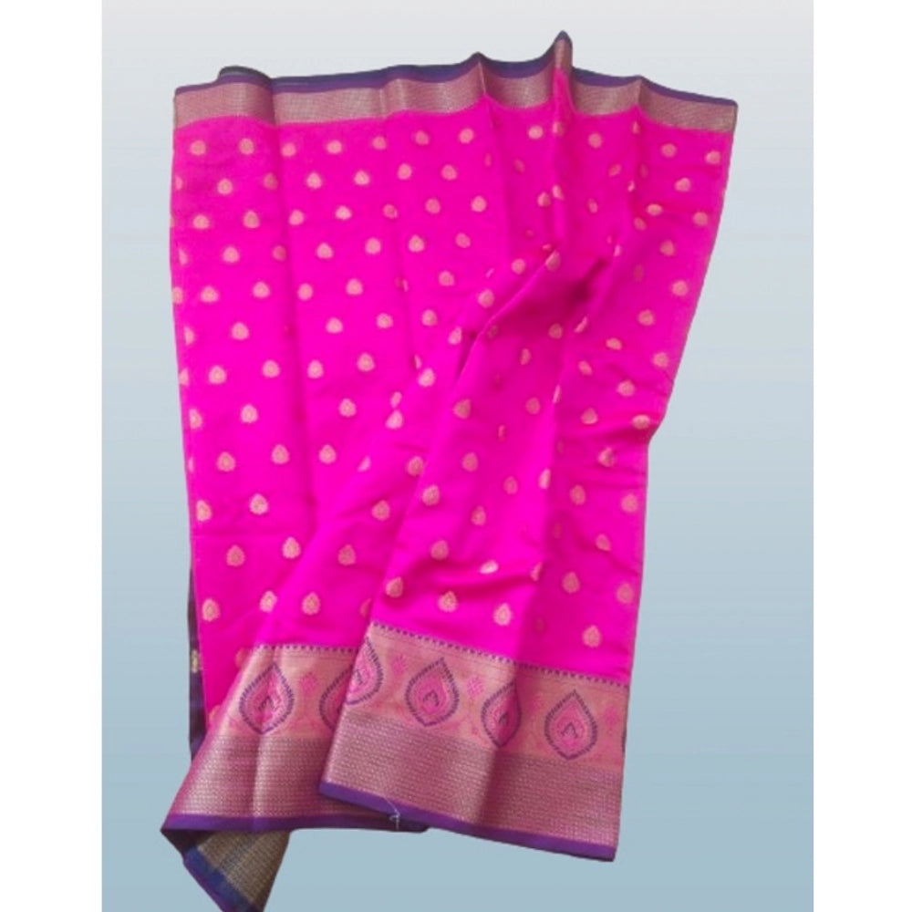 Women'S Silk Blend Woven Saree With Unstitched Blouse 5.5Mtr (