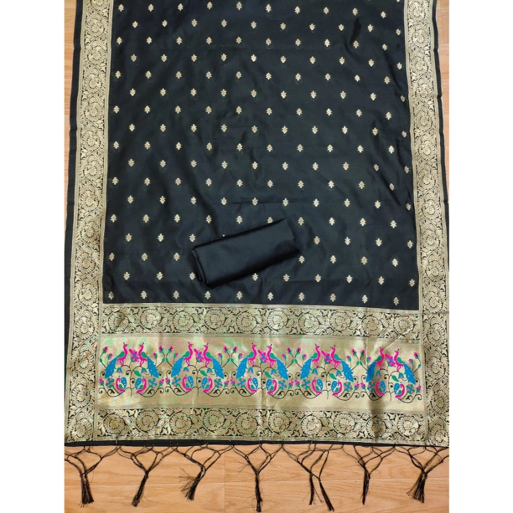 Women'S Banarasi Silk Printed Unstitched Salwar Suit Material