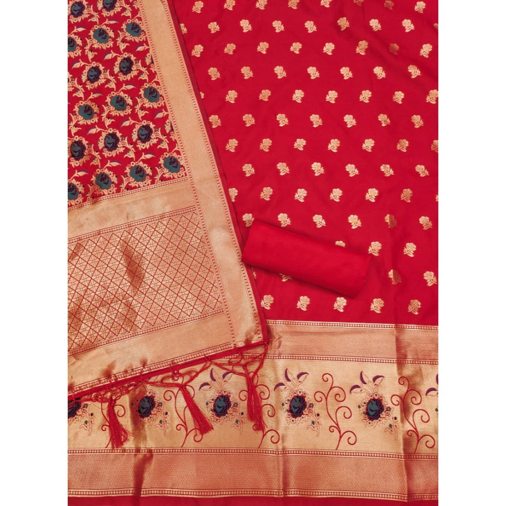 Women'S Banarasi Silk Printed Unstitched Salwar Suit Material