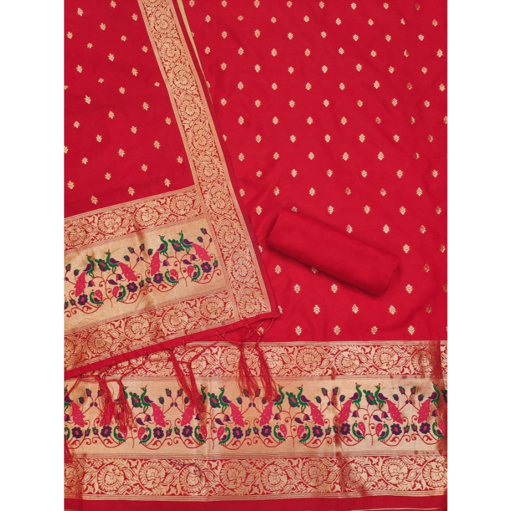 Women'S Banarasi Silk Printed Unstitched Salwar Suit Material