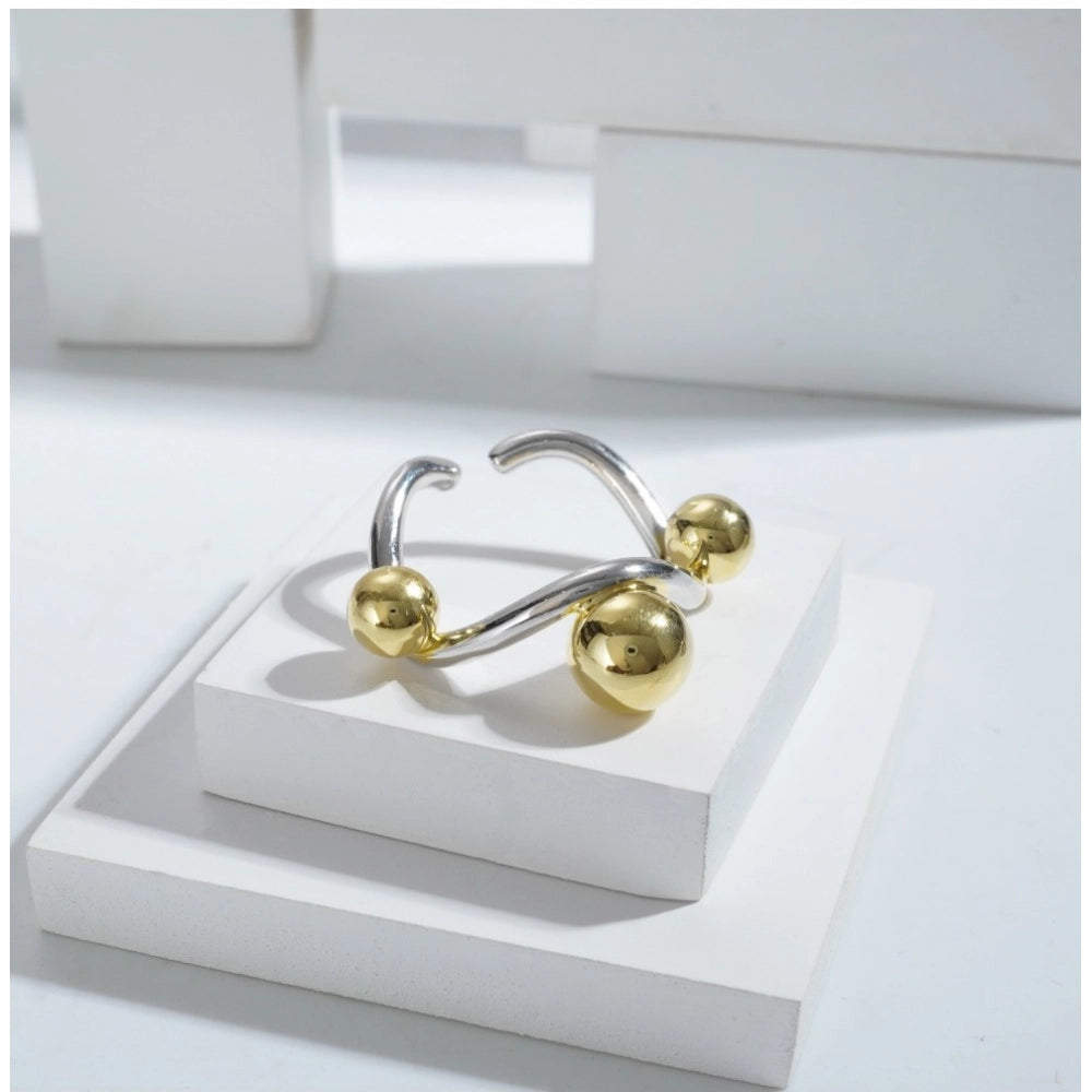 Stainless Steel Stainless Steel Daily Wear Freesize Ring (Silv