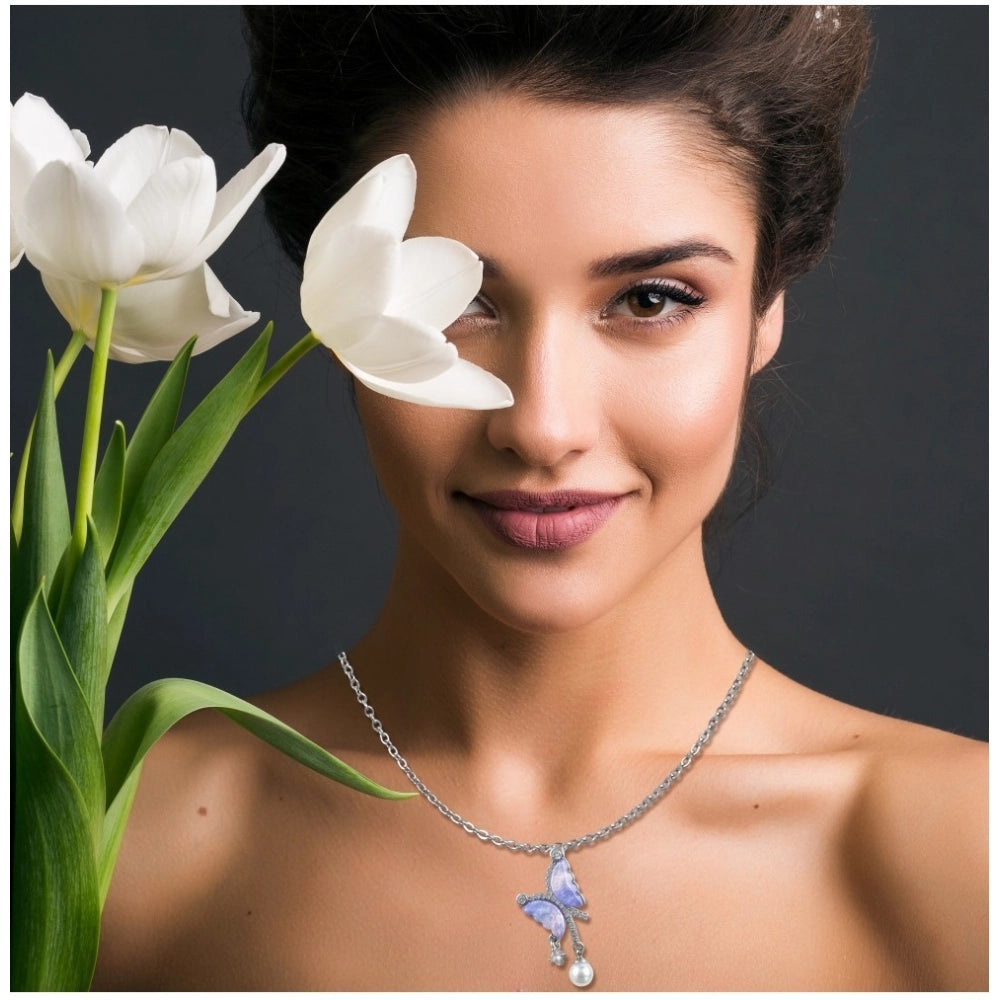 Women'S Stainless Steel Butterfly Dailywear Pendent Delicate C