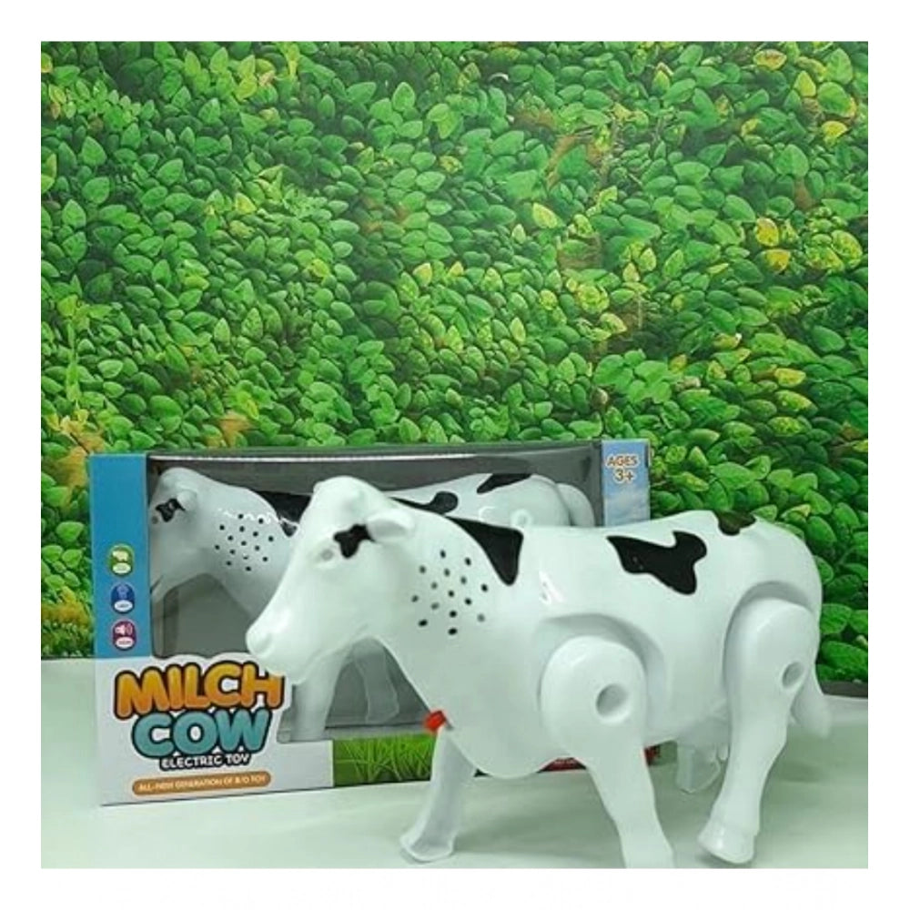 Plastic Electric Milk Cow Moving Legs And Shake Tail (Multicol