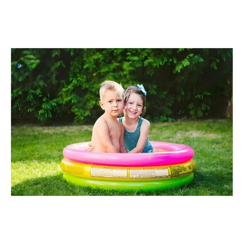 Plastic Bath Tub With Pump 3 Ft Round For Kids (Multicolor )