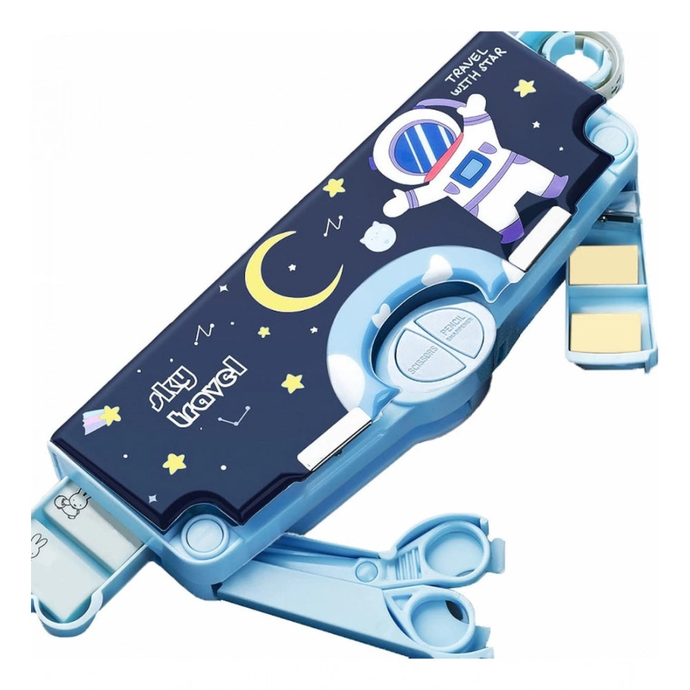 Plastic Magnetic Pencil Case With Sharpener Compass Box For Ki