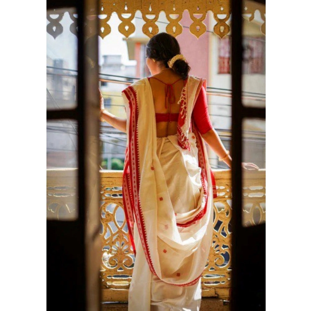 Women'S Cotton Printed Saree With Unstitched Blouse 5.5Mtr (Wh