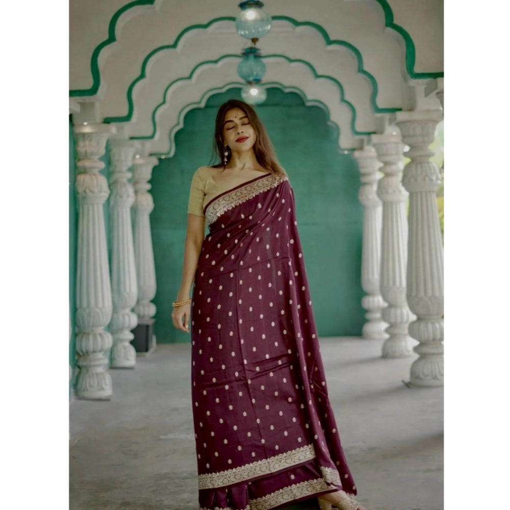 Women'S Cotton Printed Saree With Unstitched Blouse 5.5Mtr (Pu