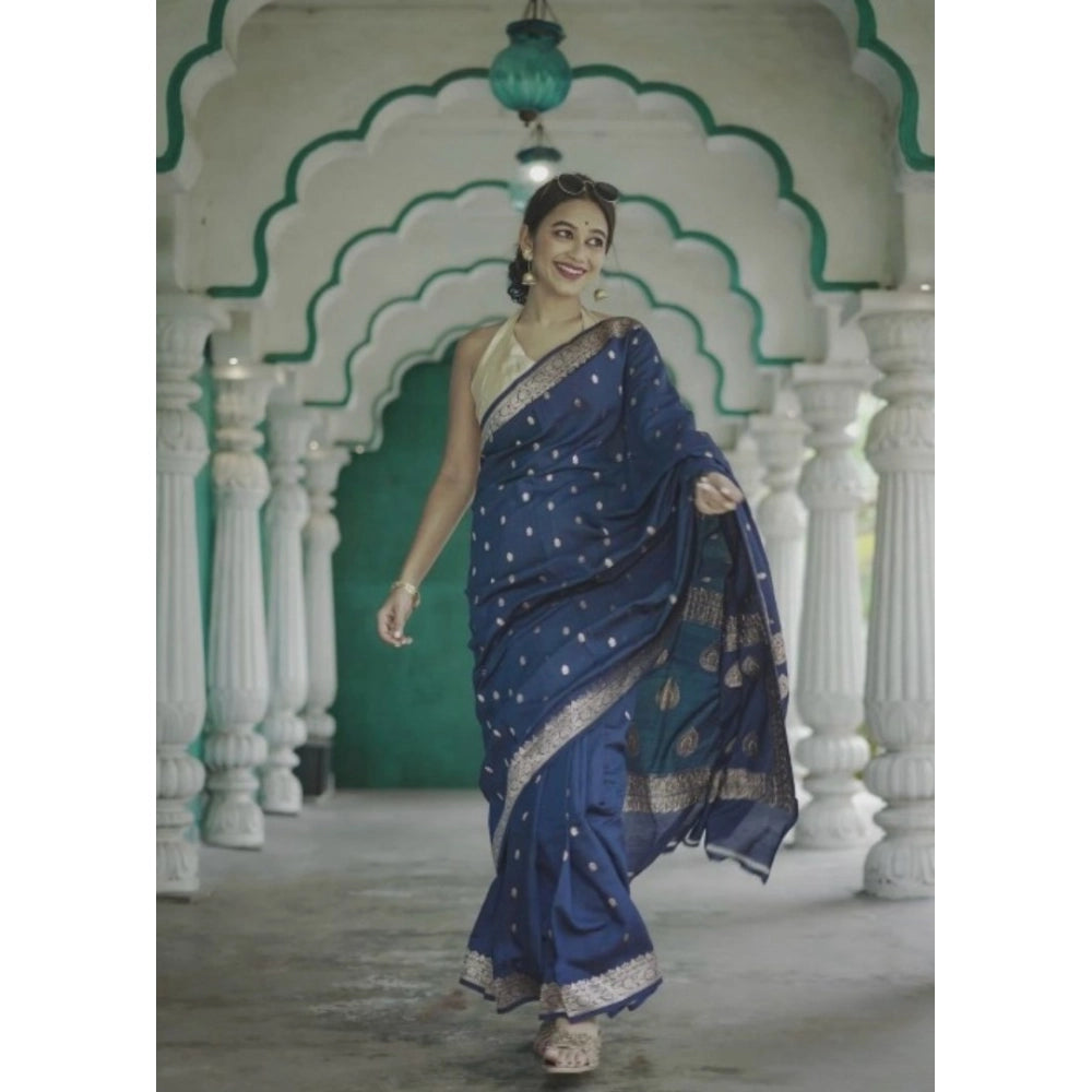 Women'S Cotton Printed Saree With Unstitched Blouse 5.5Mtr (Na