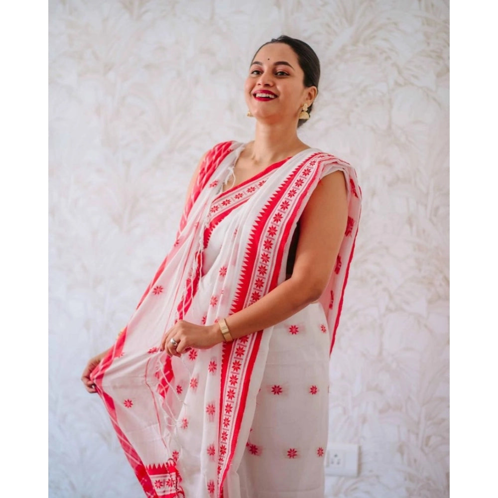 Women'S Cotton Printed Saree With Unstitched Blouse 5.5Mtr (Wh