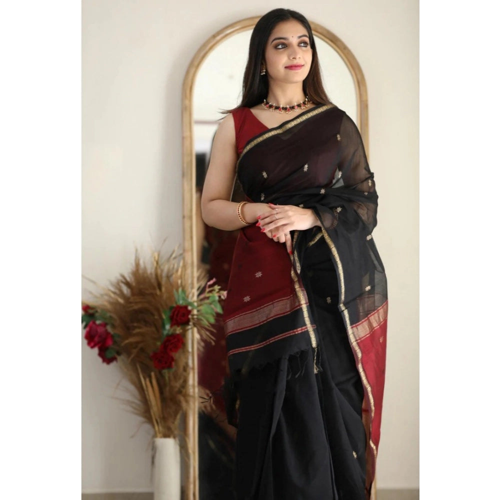 Women'S Cotton Printed Saree With Unstitched Blouse 5.5Mtr (Bl