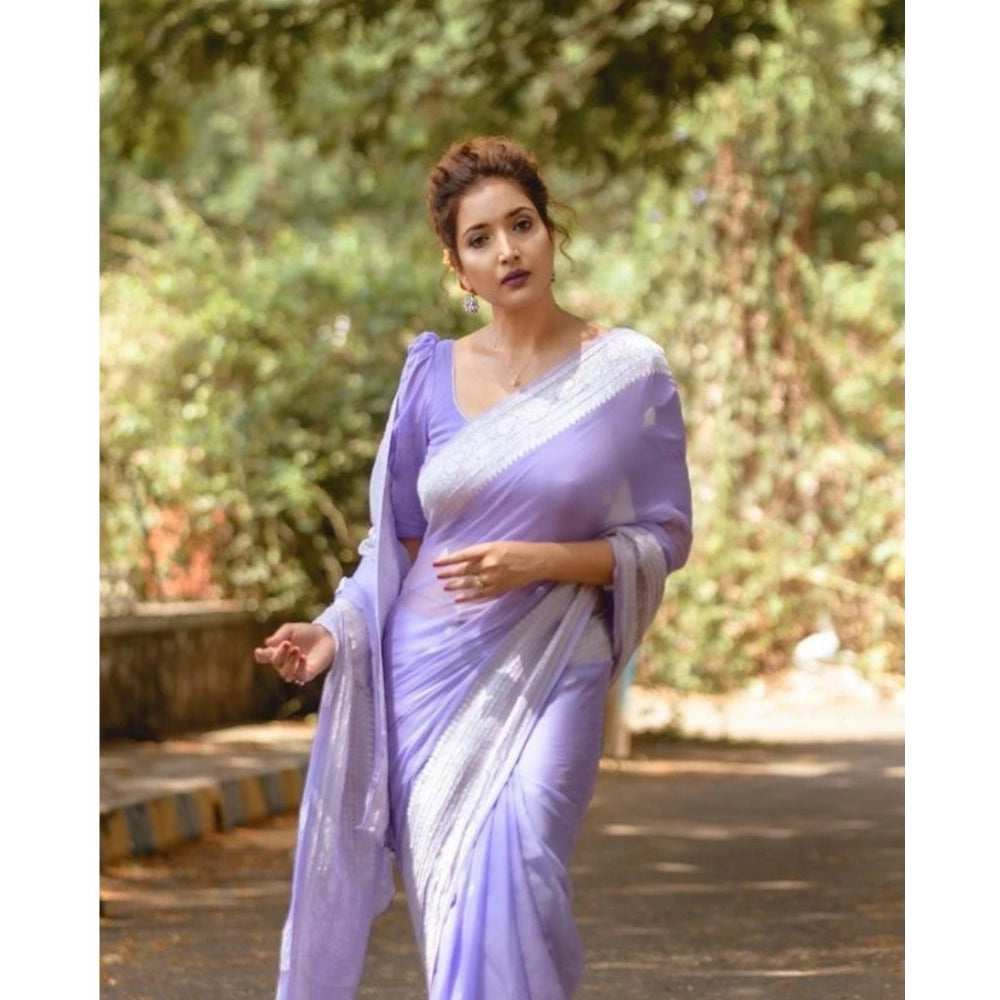 Women'S Cotton Printed Saree With Unstitched Blouse 5.5Mtr (La