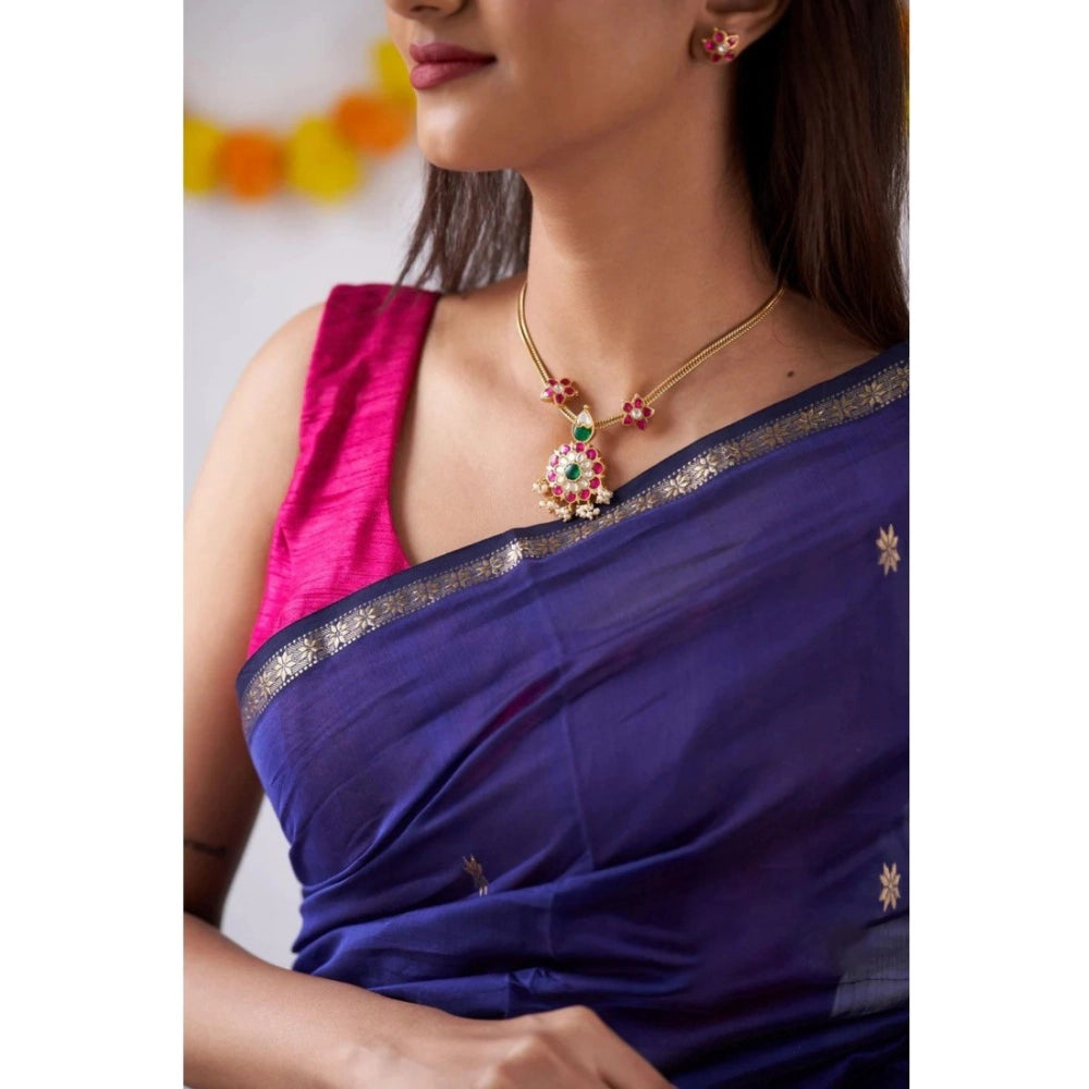 Women'S Cotton Printed Saree With Unstitched Blouse 5.5Mtr (Bl