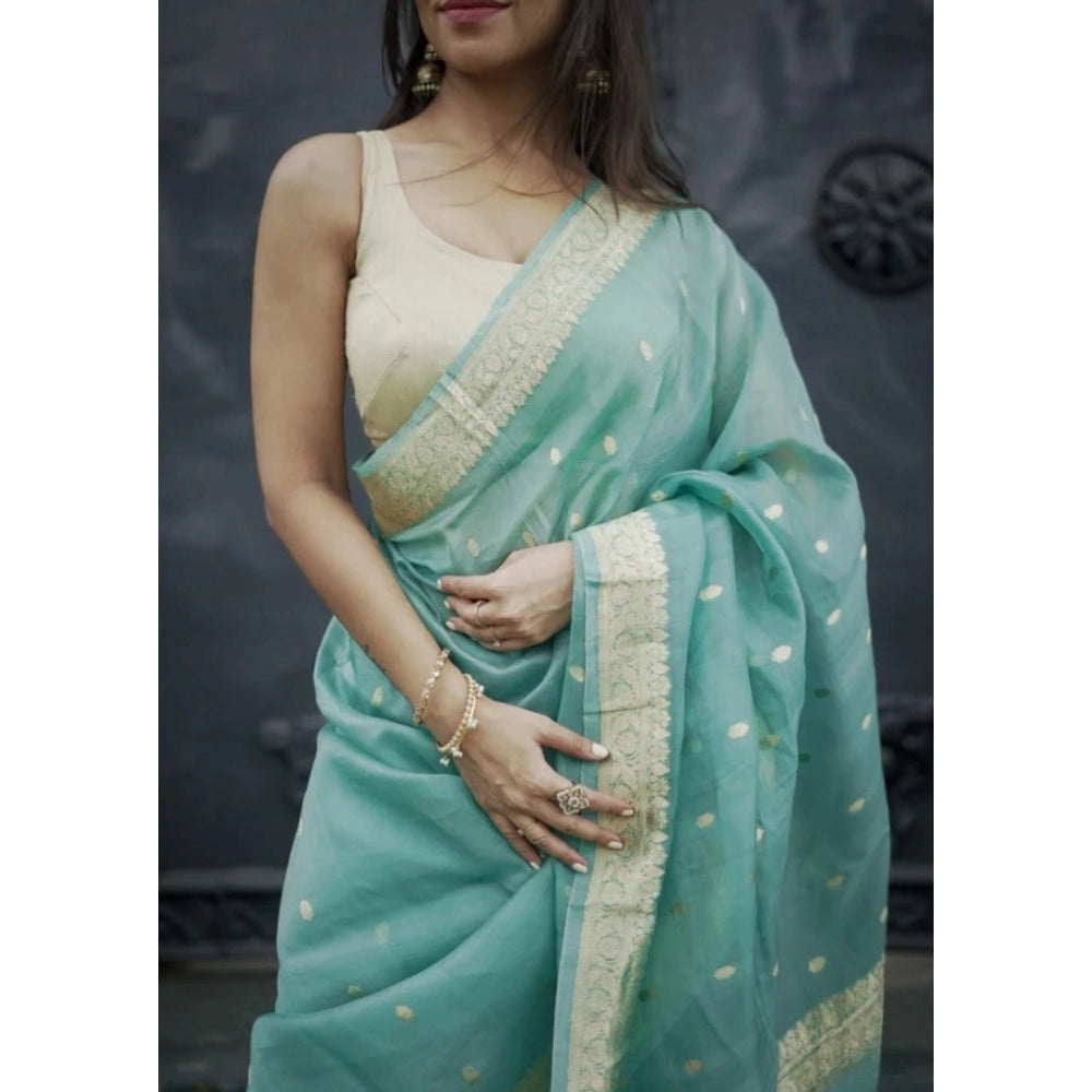 Women'S Cotton Printed Saree With Unstitched Blouse 5.5Mtr (Sk