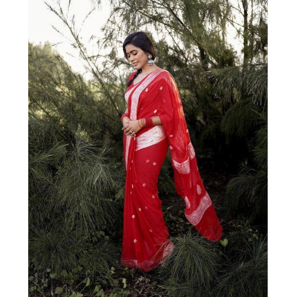 Women'S Cotton Printed Saree With Unstitched Blouse 5.5Mtr (Re