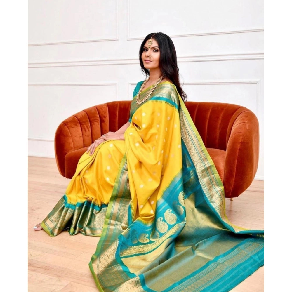 Women'S Soft Lichi Silk Printed Saree With Unstitched Blouse 5