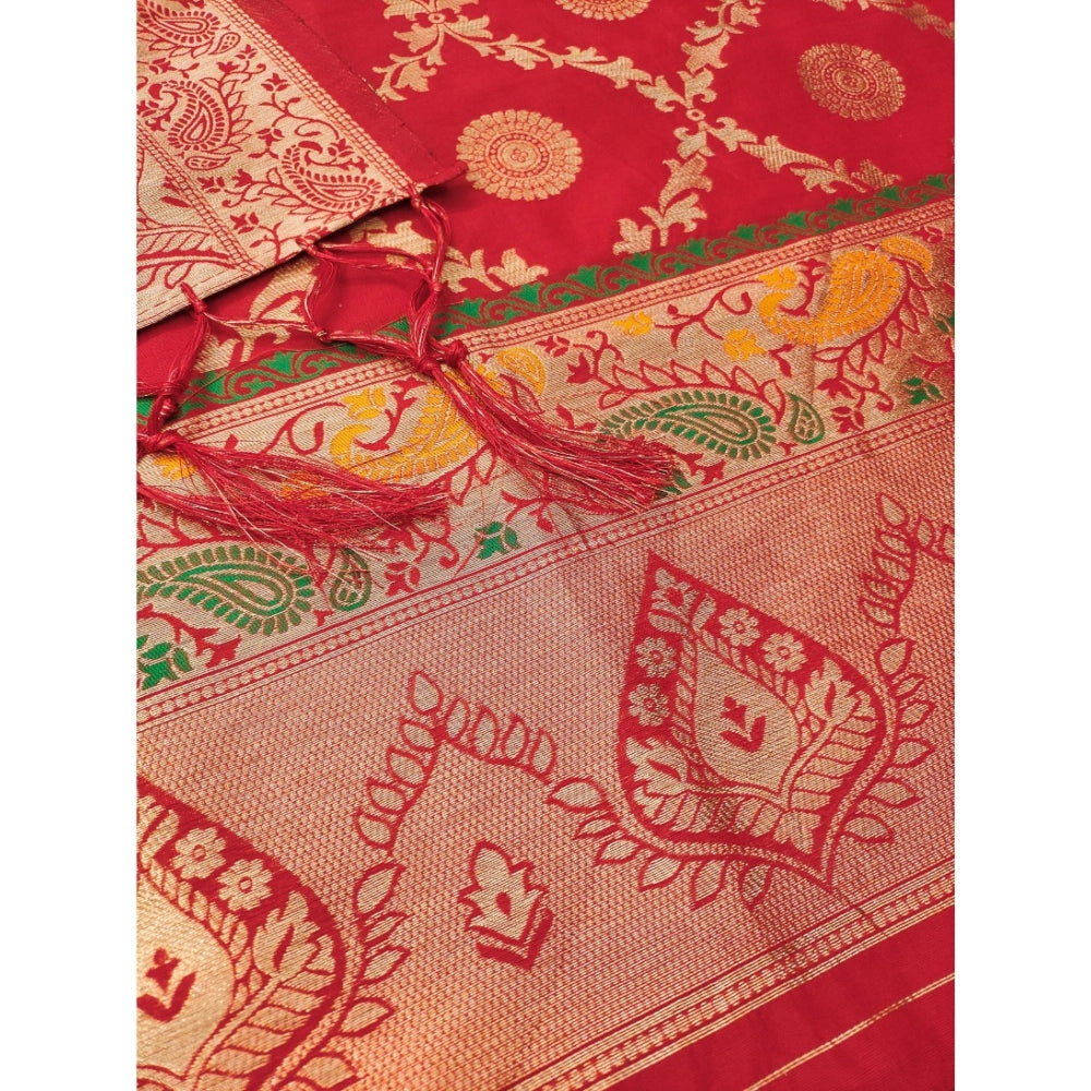 Women'S Banarasi Silk Printed Unstitched Salwar Suit Material