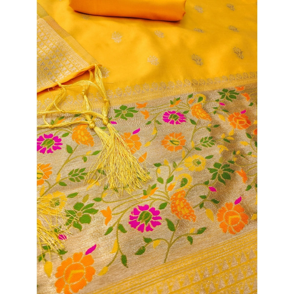 Women'S Banarasi Silk Printed Unstitched Salwar Suit Material