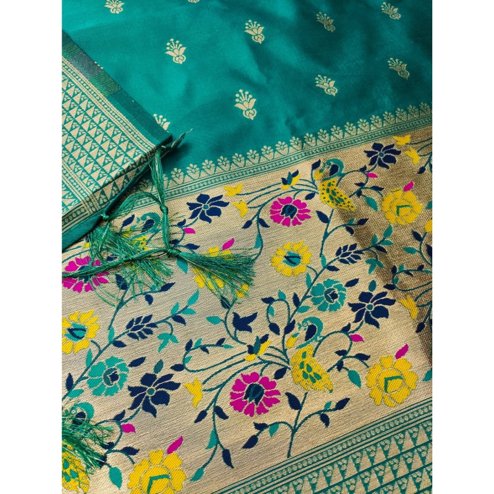 Women'S Banarasi Silk Printed Unstitched Salwar Suit Material