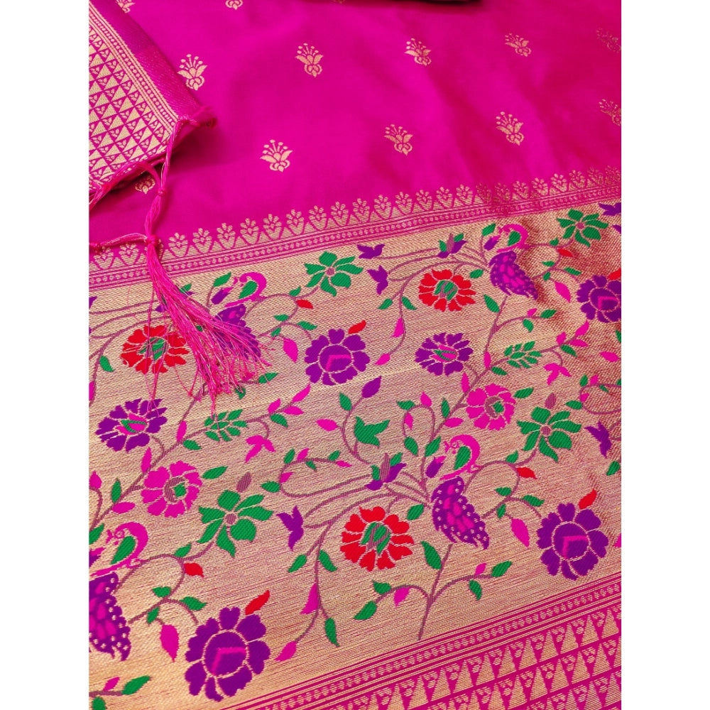 Women'S Banarasi Silk Printed Unstitched Salwar Suit Material
