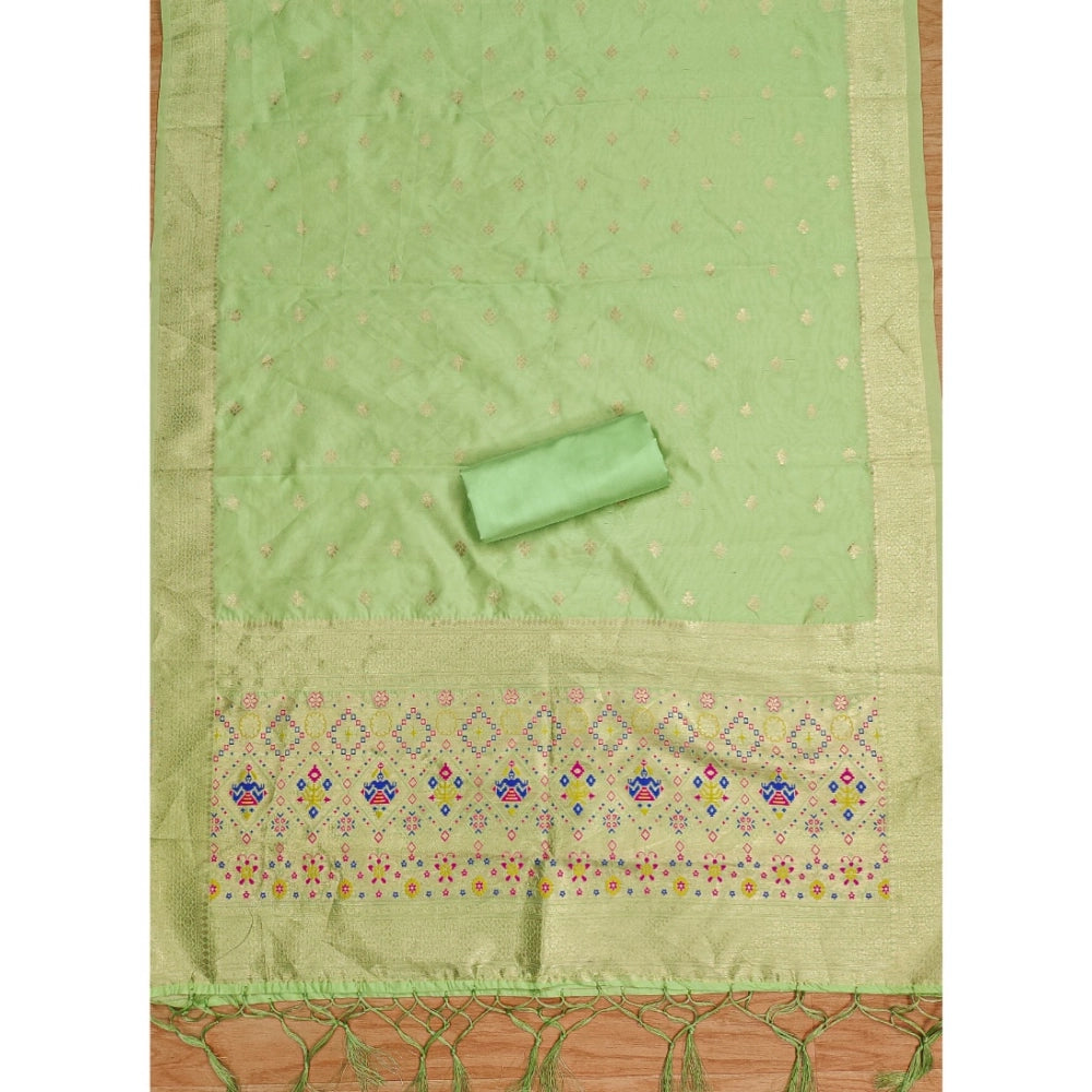 Women'S Banarasi Silk Printed Unstitched Salwar Suit Material