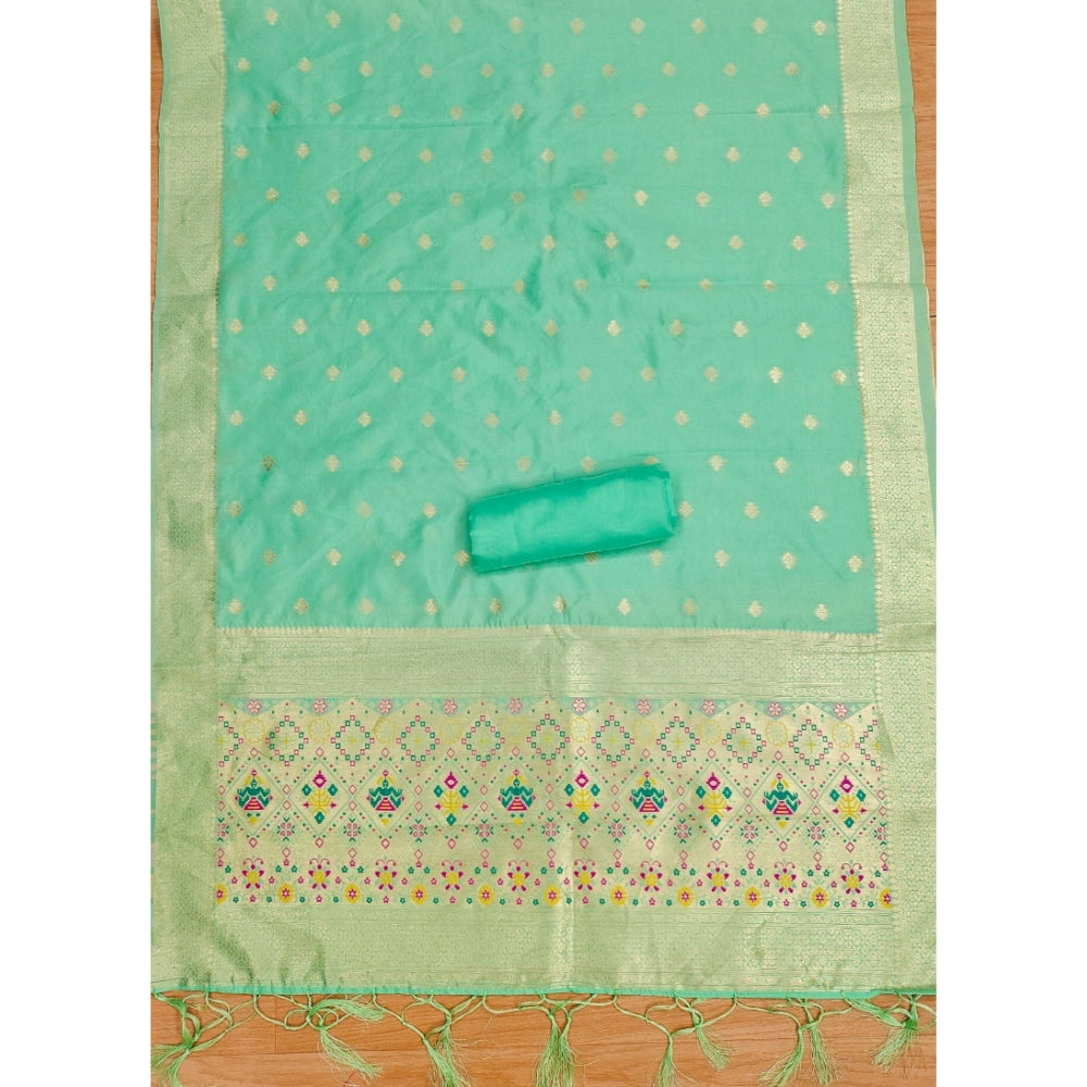 Women'S Banarasi Silk Printed Unstitched Salwar Suit Material
