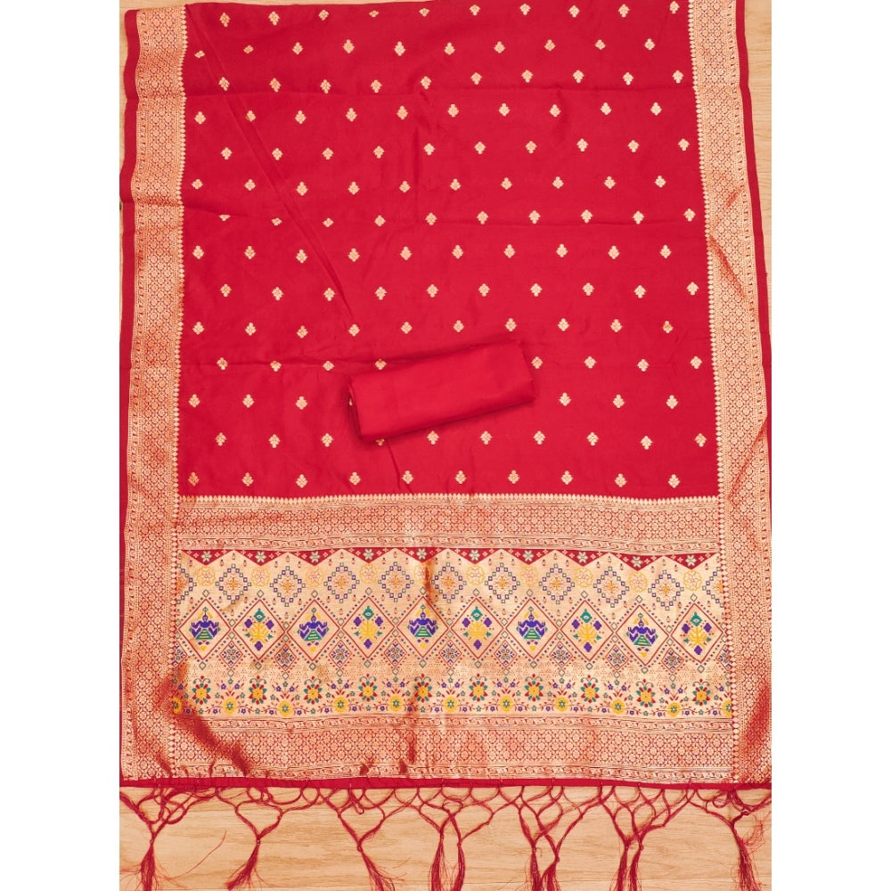 Women'S Banarasi Silk Printed Unstitched Salwar Suit Material