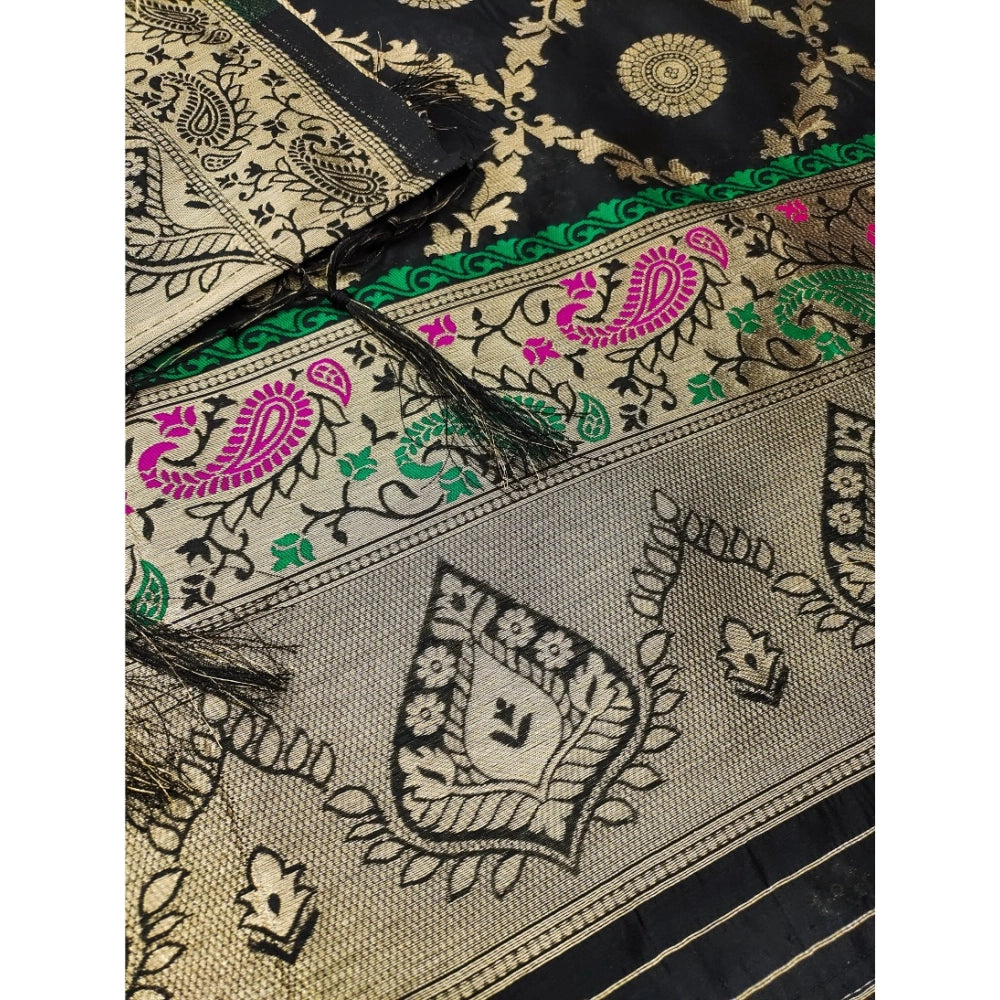 Women'S Banarasi Silk Printed Unstitched Salwar Suit Material
