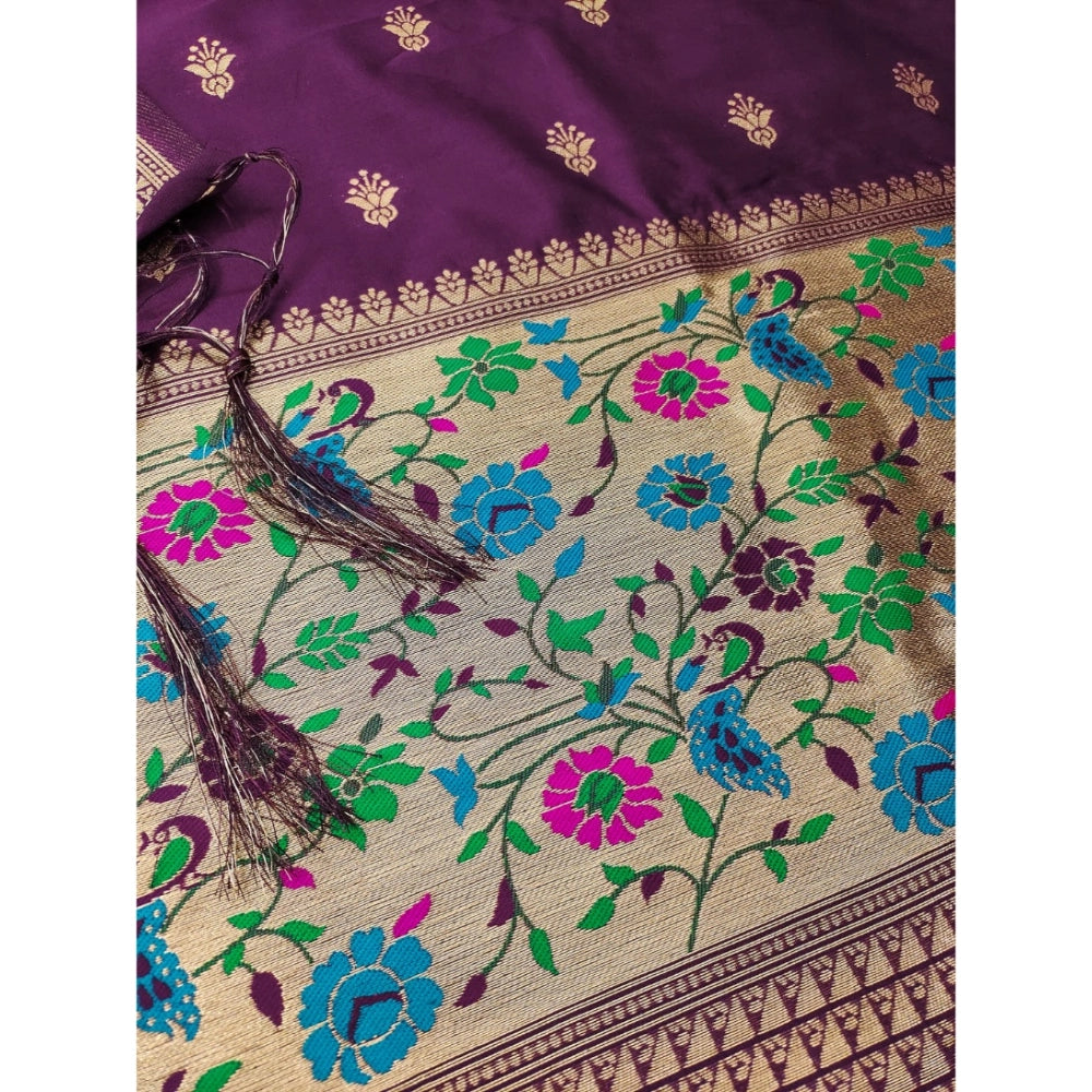 Women'S Banarasi Silk Printed Unstitched Salwar Suit Material