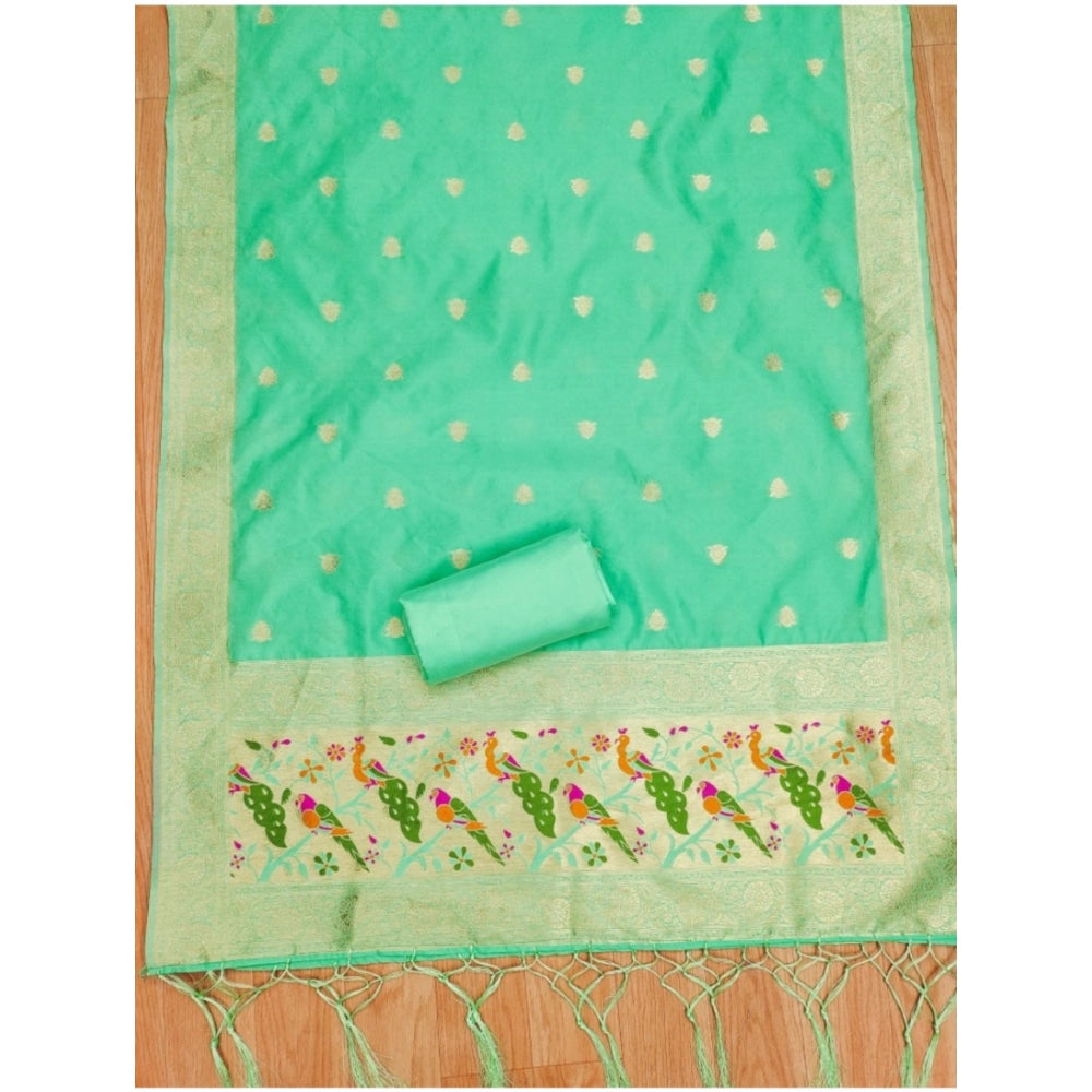 Women'S Banarasi Silk Printed Unstitched Salwar Suit Material