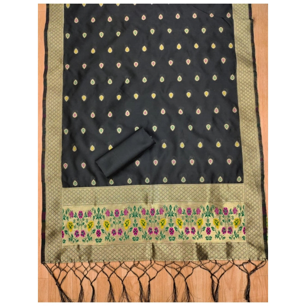 Women'S Banarasi Silk Printed Unstitched Salwar Suit Material