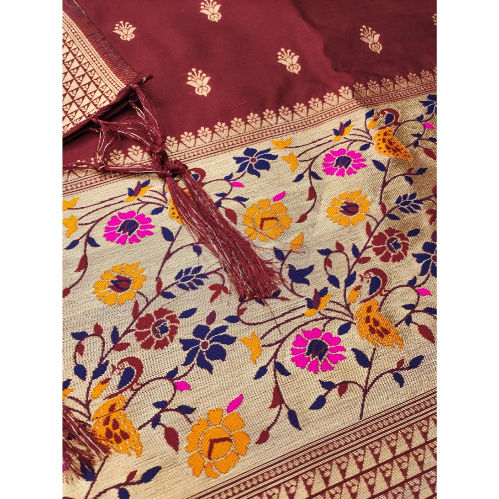 Women'S Banarasi Silk Printed Unstitched Salwar Suit Material