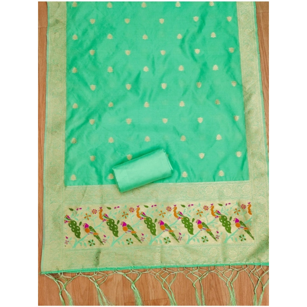 Women'S Banarasi Silk Printed Unstitched Salwar Suit Material