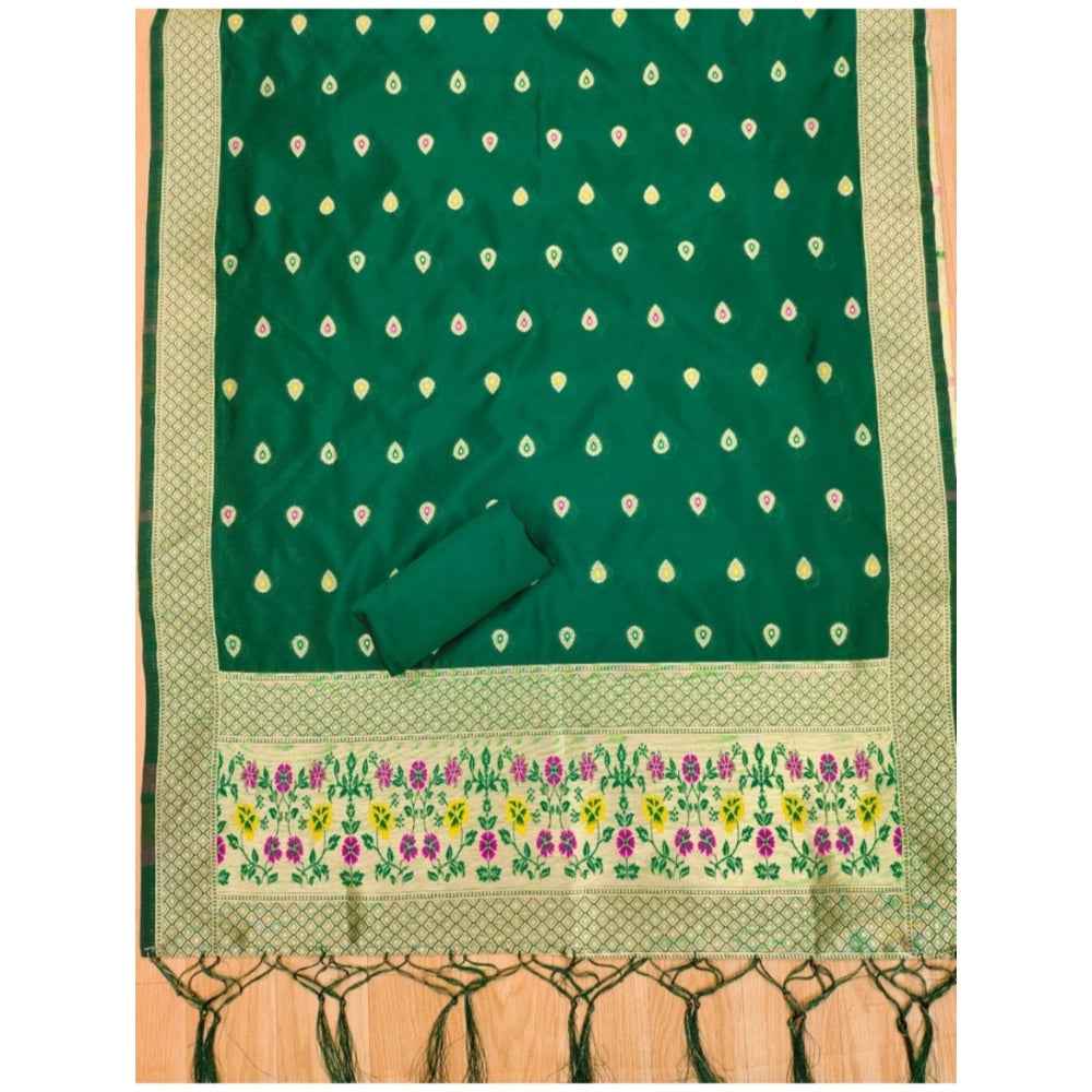 Women'S Banarasi Silk Printed Unstitched Salwar Suit Material