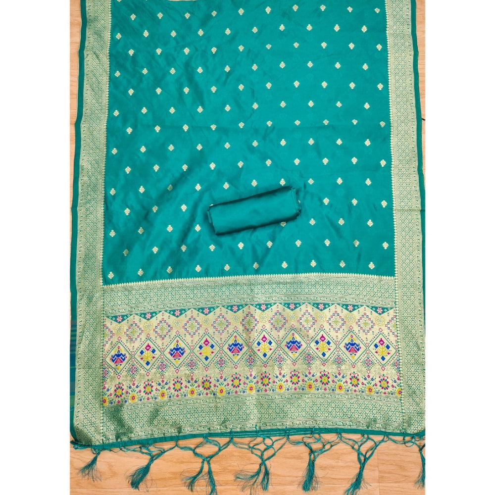 Women'S Banarasi Silk Printed Unstitched Salwar Suit Material