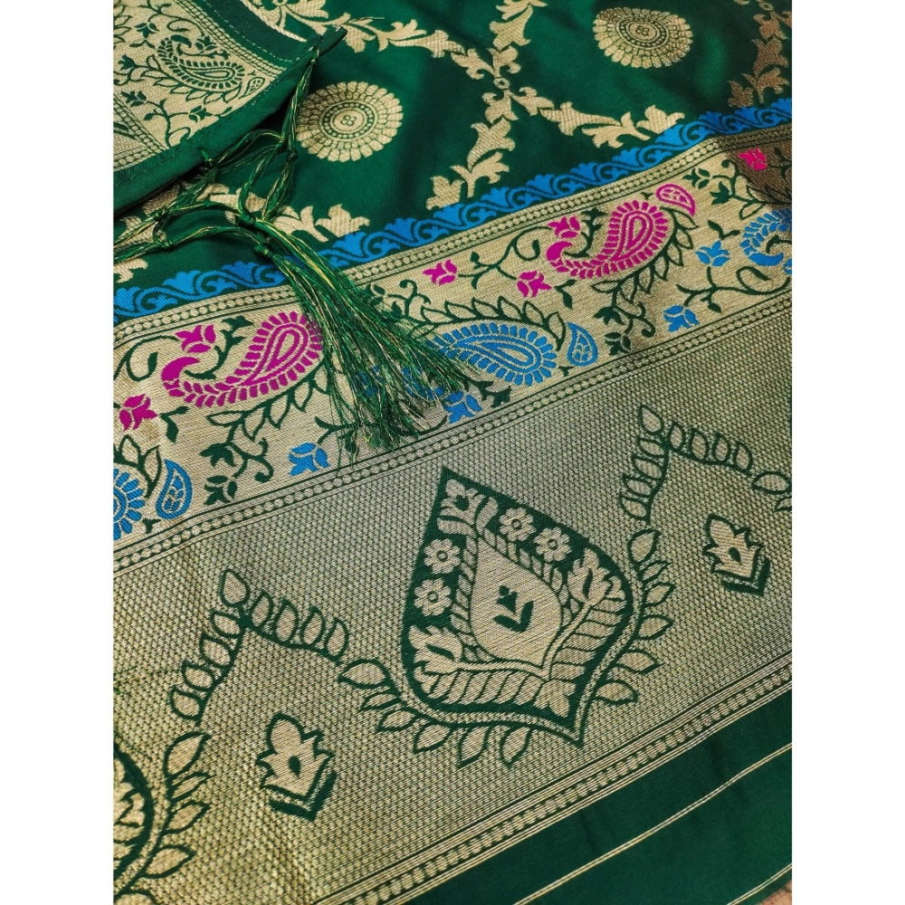 Women'S Banarasi Silk Printed Unstitched Salwar Suit Material