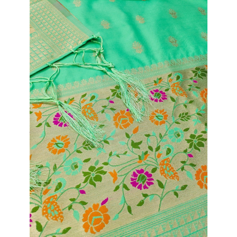 Women'S Banarasi Silk Printed Unstitched Salwar Suit Material
